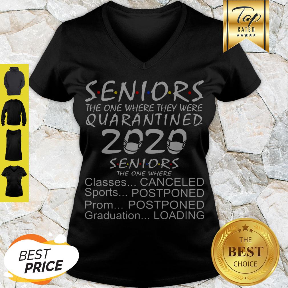 Official Seniors Quarantined 2020 Seniors The One Where Classes Canceled Sports Postponed Shirt - Image 5