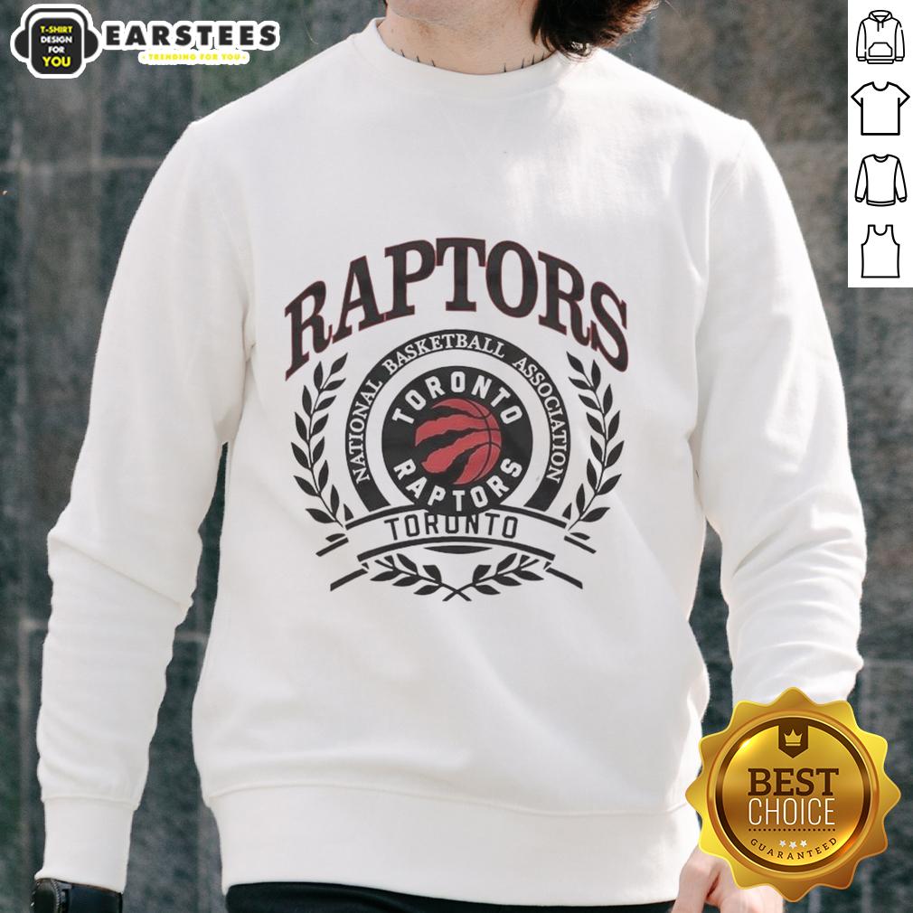Pretty Toronto Raptors National Basketball Association Logo Laurel Wreath Frame Retro T-Shirt - Image 5