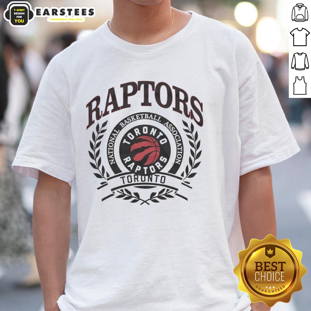 Pretty Toronto Raptors National Basketball Association Logo Laurel Wreath Frame Retro T-Shirt