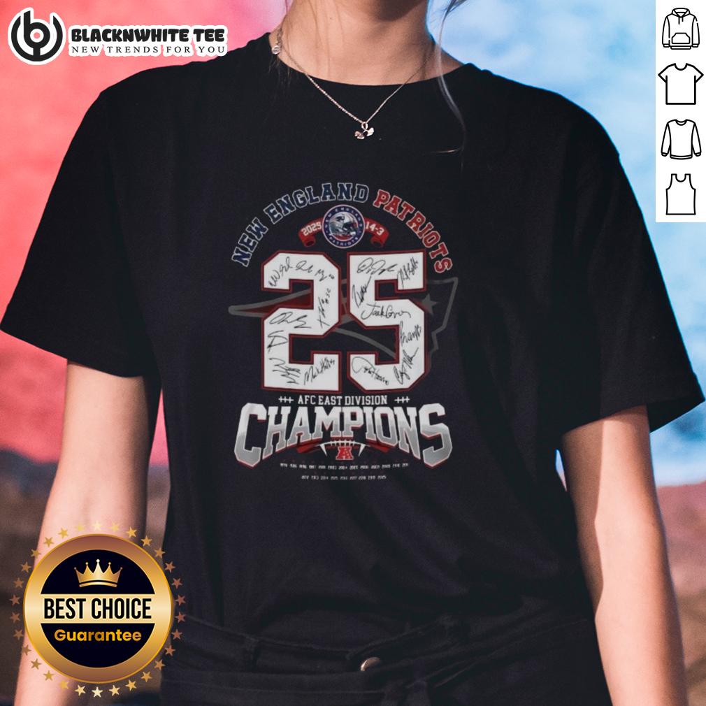 Awesome New England Patriots AFC East Division Champions Signature T-Shirt - Image 3