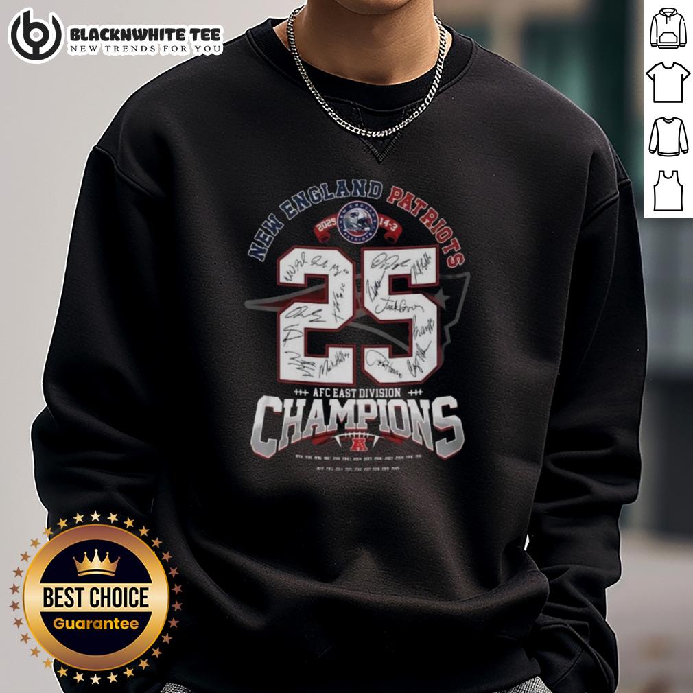 Awesome New England Patriots AFC East Division Champions Signature T-Shirt - Image 5