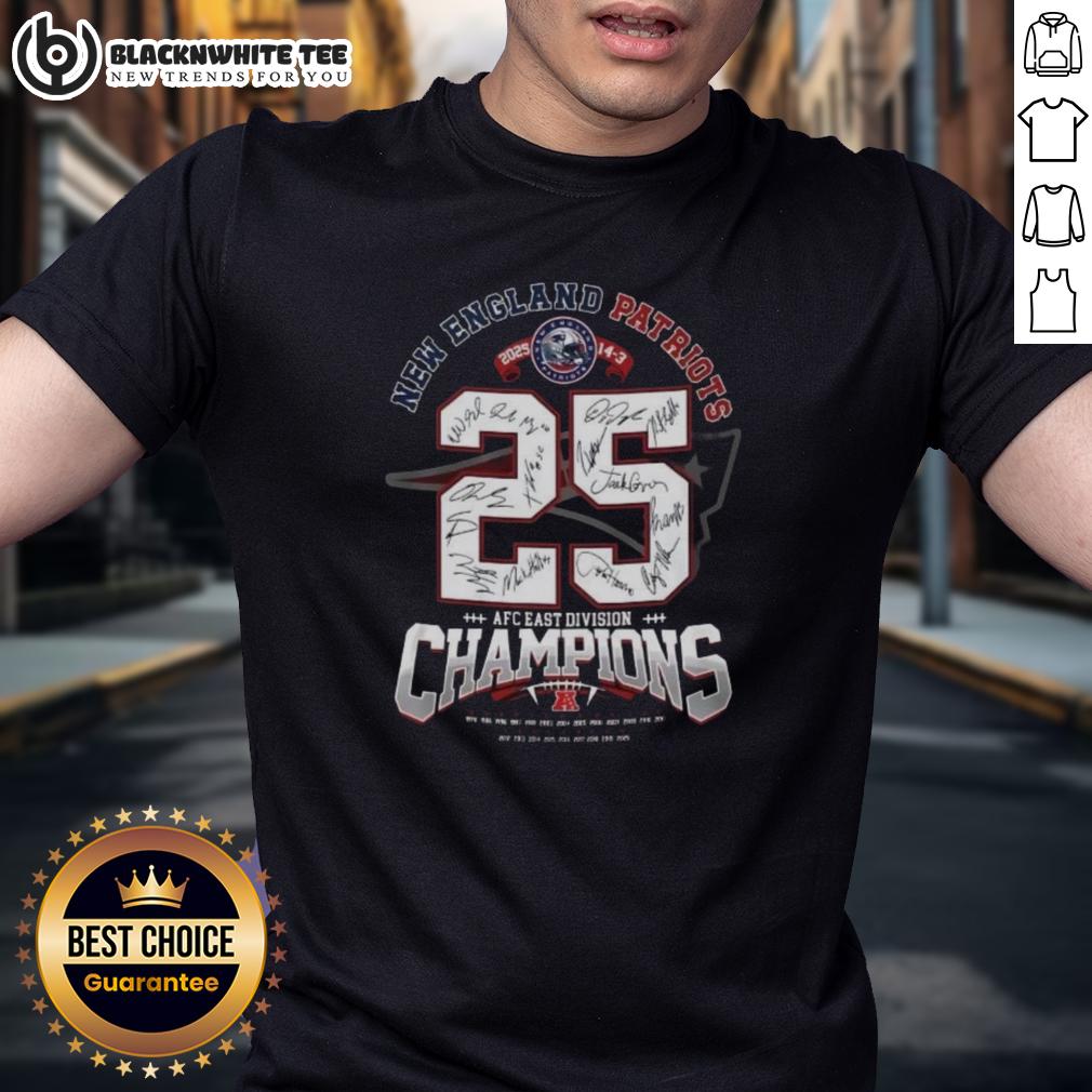 Awesome New England Patriots AFC East Division Champions Signature T-Shirt