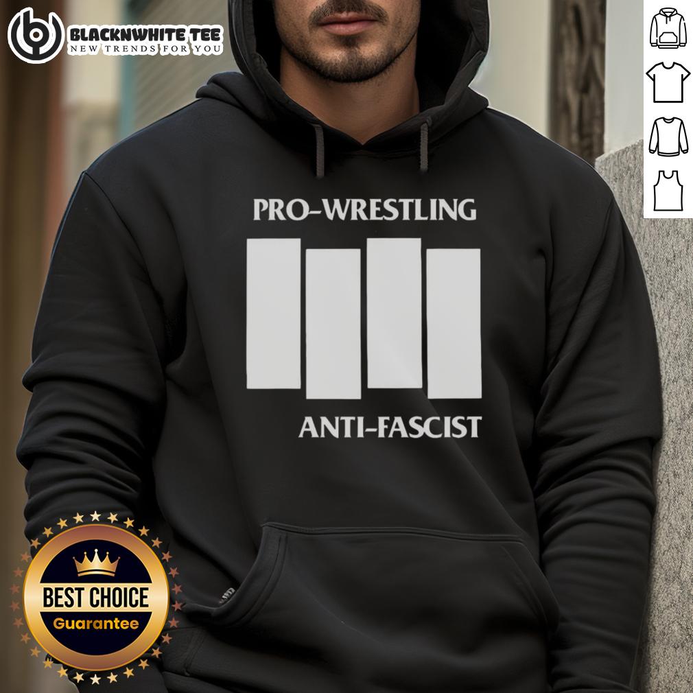 Awesome Pro-Wrestling Anti-Fascist Four White Lines Parody Logo T-Shirt - Image 2