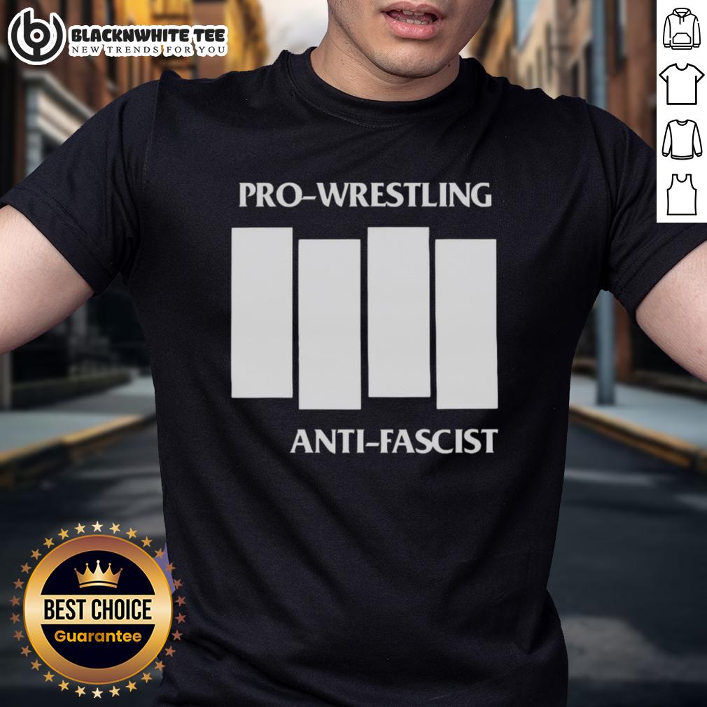Awesome Pro-Wrestling Anti-Fascist Four White Lines Parody Logo T-Shirt