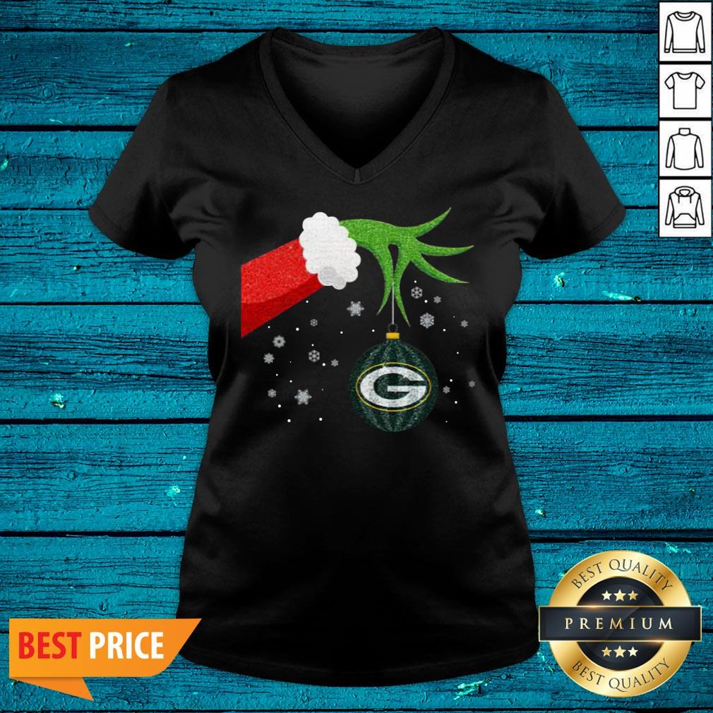 Top The Grinch Christmas Ornament Green Bay Packers Sweat Shirt - Image 5