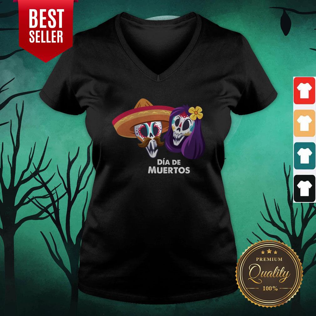 Sugar Skull Couple Day Of The Dead Dia De Muertos Shirt - Image 4