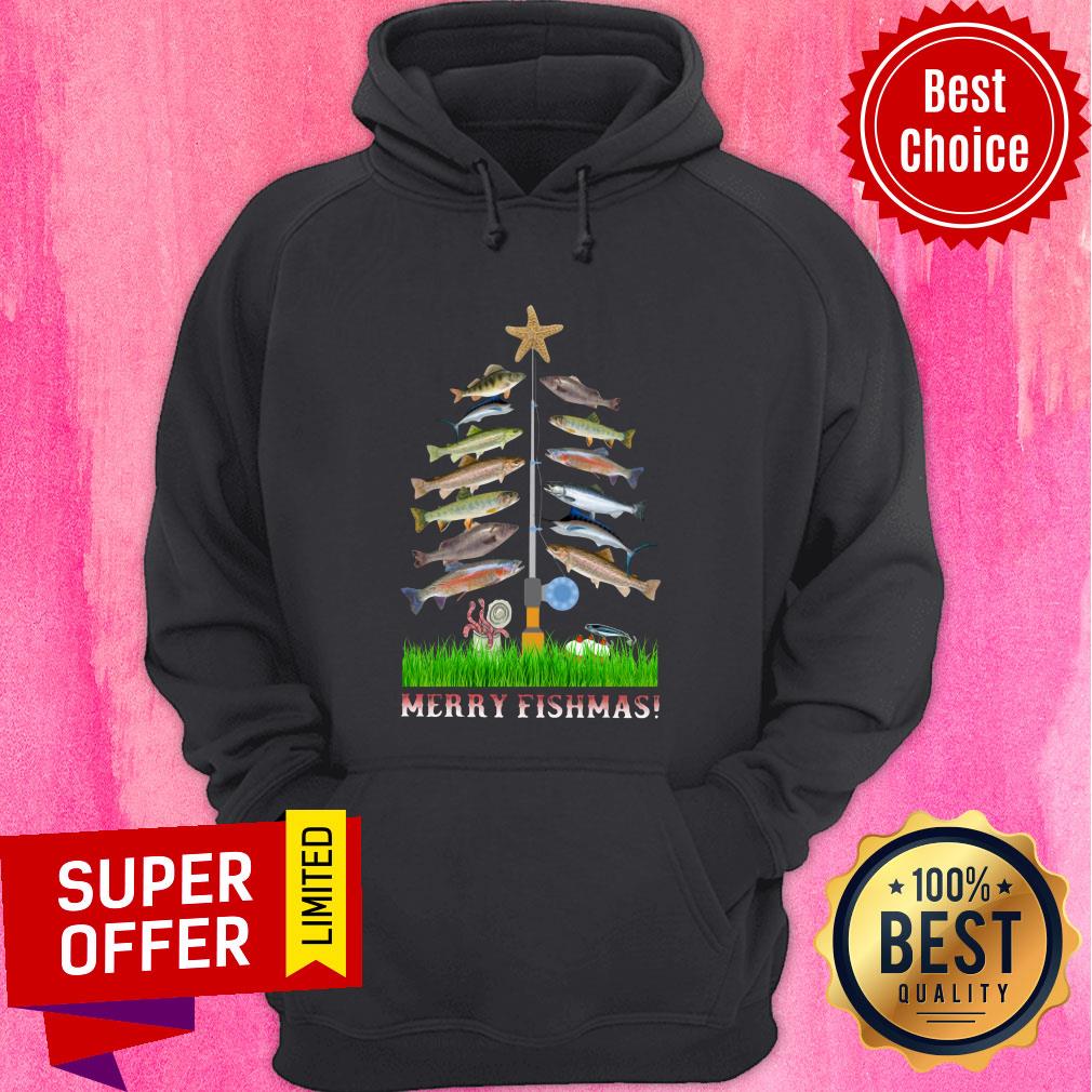 Premium Merry Fishmas Fishtree Shirt - Image 2