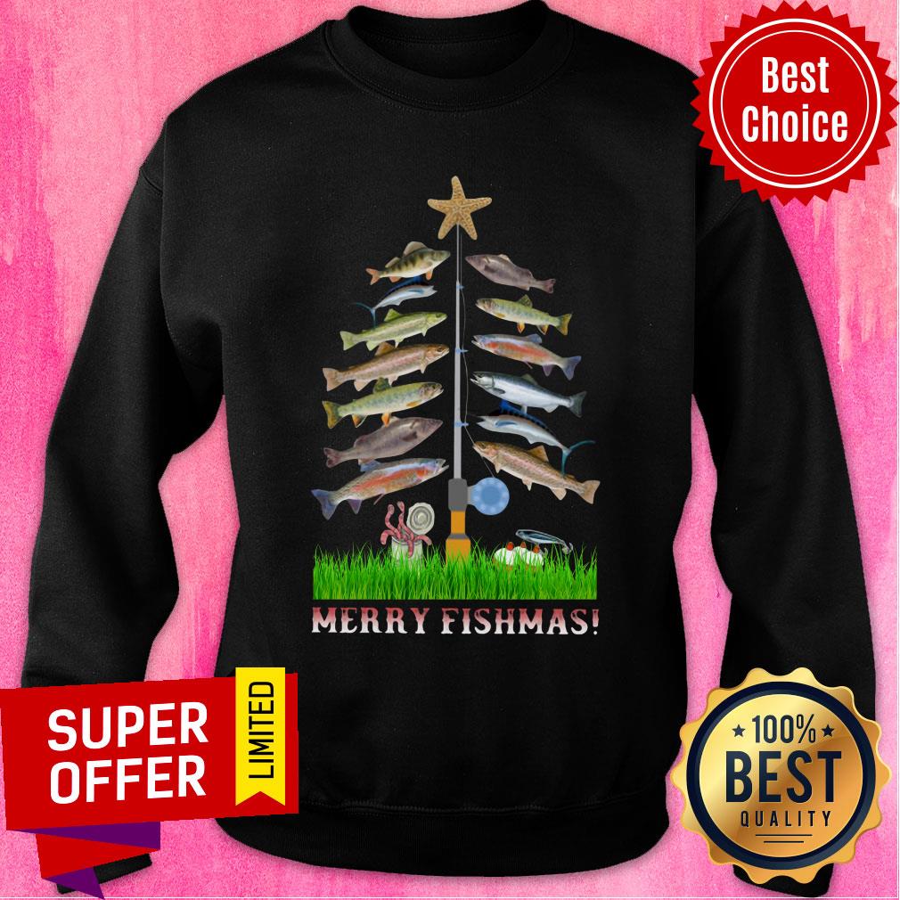 Premium Merry Fishmas Fishtree Shirt - Image 5