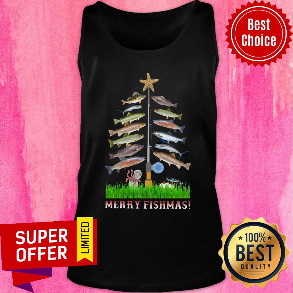 Premium Merry Fishmas Fishtree Shirt - Image 3