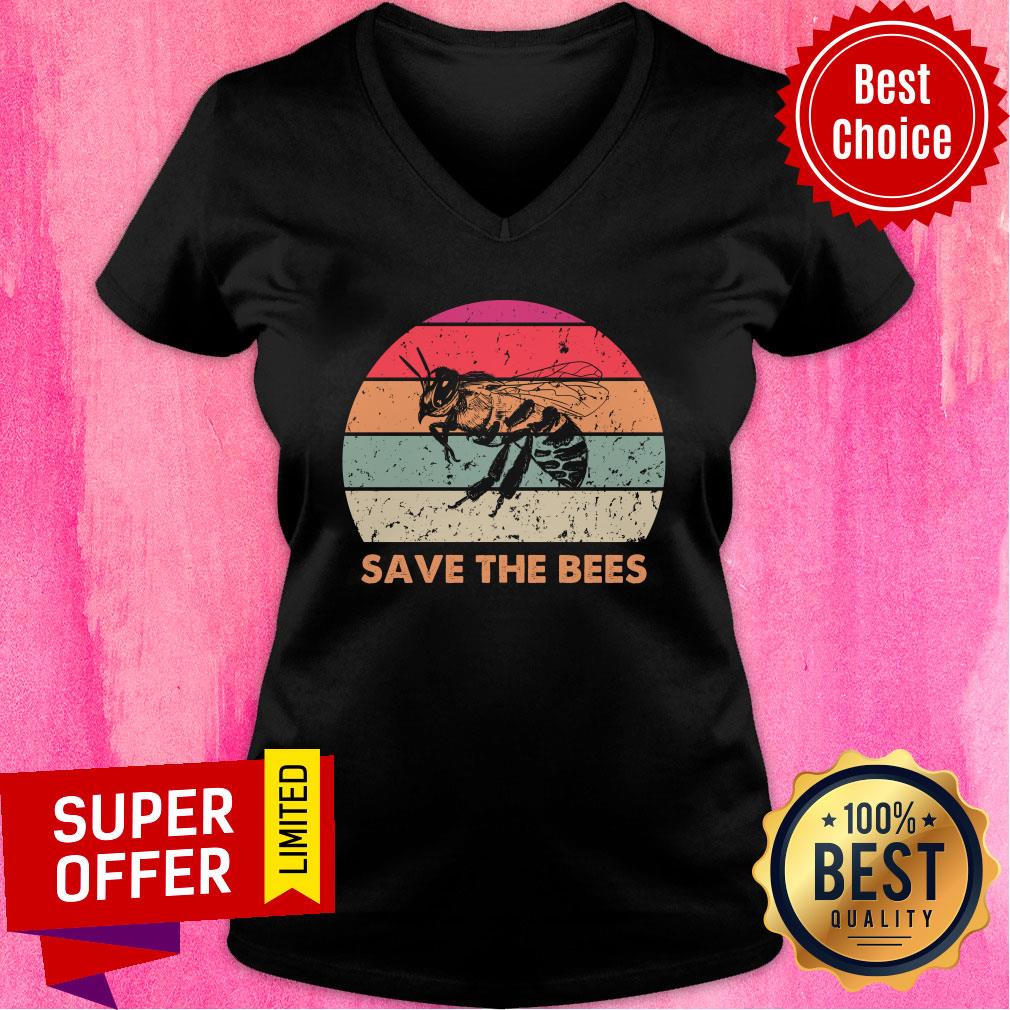 Save The Bees Vintage Retro Shirt - Image 3
