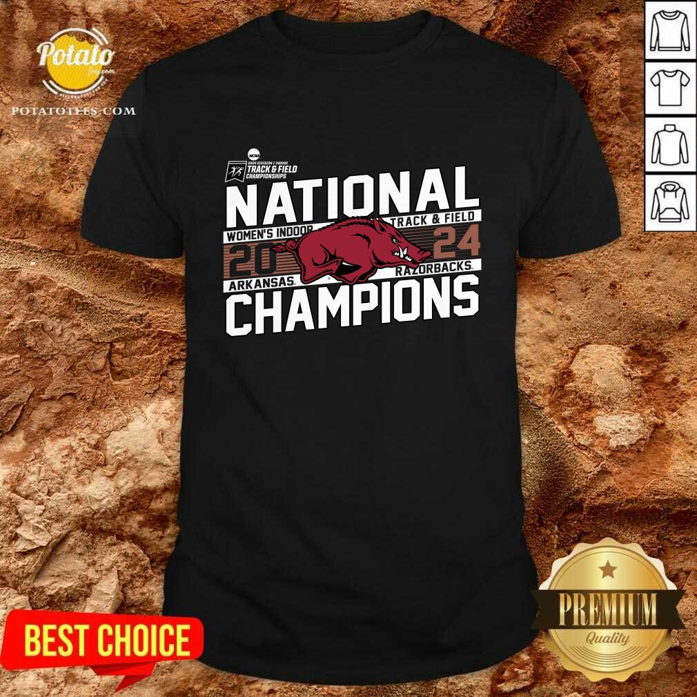 Cardinal Arkansas Razorbacks 2024 NCAA Women's Indoor Track & Field National Champions T-Shirt