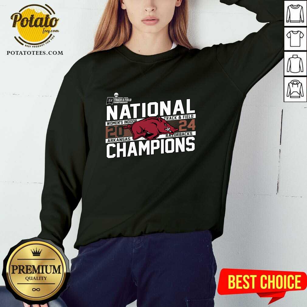 Cardinal Arkansas Razorbacks 2024 NCAA Women's Indoor Track & Field National Champions T-Shirt - Image 4