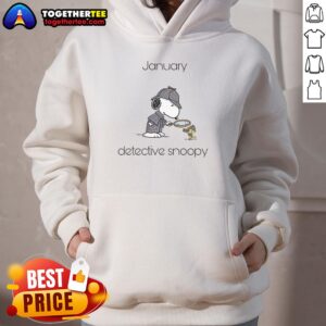 Alternative view of Original January Detective Snoopy Woodstock T-Shirt