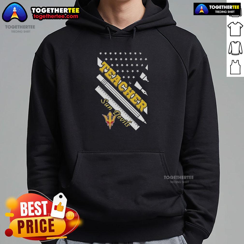 Premium Arizona State Sun Devils X Teacher American Flag T-Shirt - Image 2