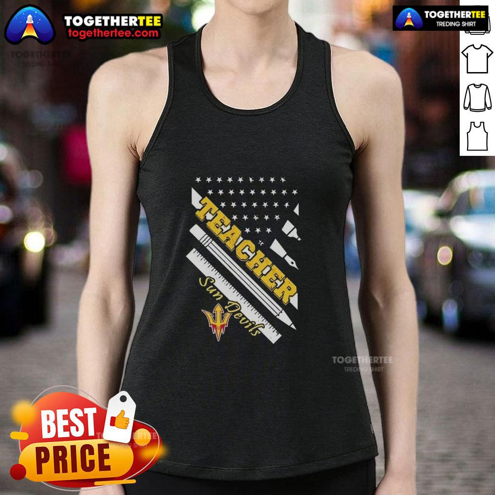Premium Arizona State Sun Devils X Teacher American Flag T-Shirt - Image 4
