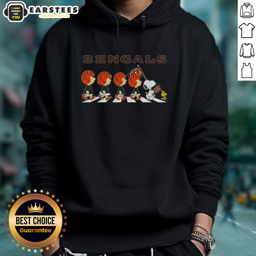 Top Cincinnati Bengals X Peanuts Snoopy And Friends Abbey Road T-Shirt - Image 2