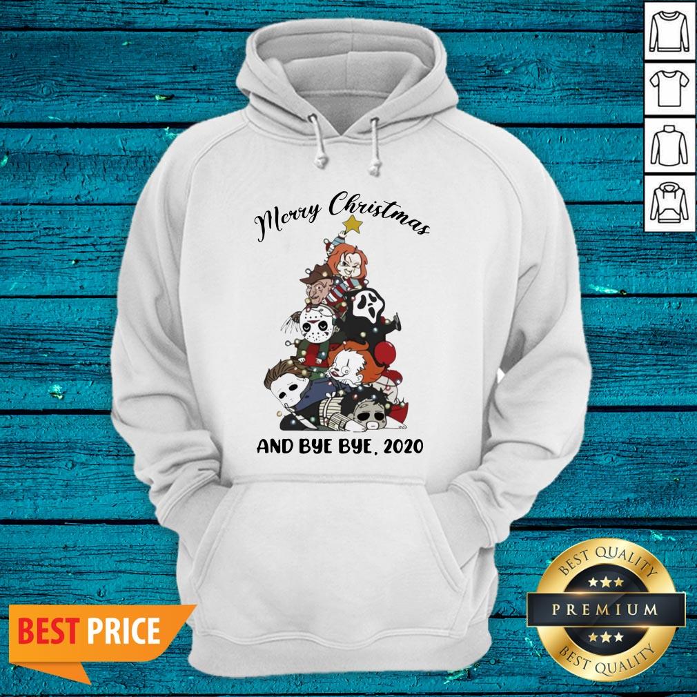 Hot Horror Chibi Character Merry Christmas Tree And Bye Bye 2020 Shirt - Image 3