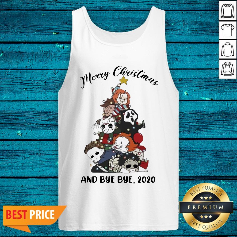 Hot Horror Chibi Character Merry Christmas Tree And Bye Bye 2020 Shirt - Image 5