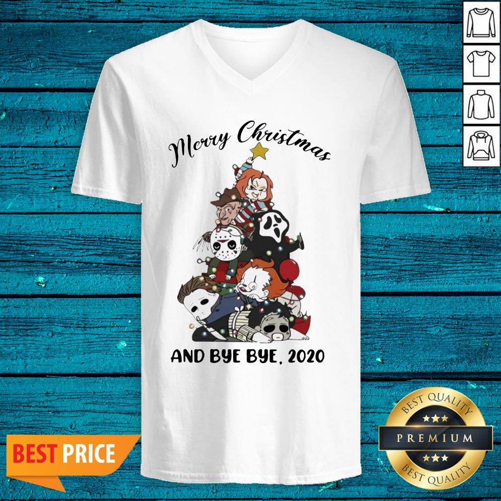 Hot Horror Chibi Character Merry Christmas Tree And Bye Bye 2020 Shirt - Image 4