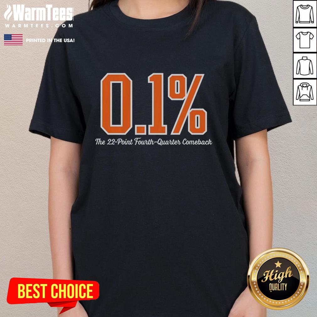 Official New York Knicks 0.1 Percent The 22 Point Fourth Quarter Comeback T-Shirt - Image 3