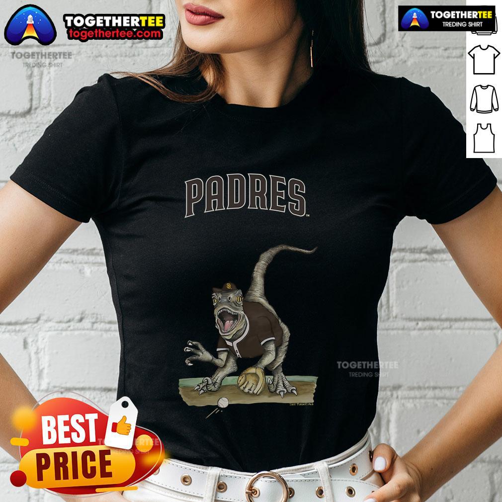 Original San Diego Padres Tiny Turnip Velociraptor T-Shirt - Image 3