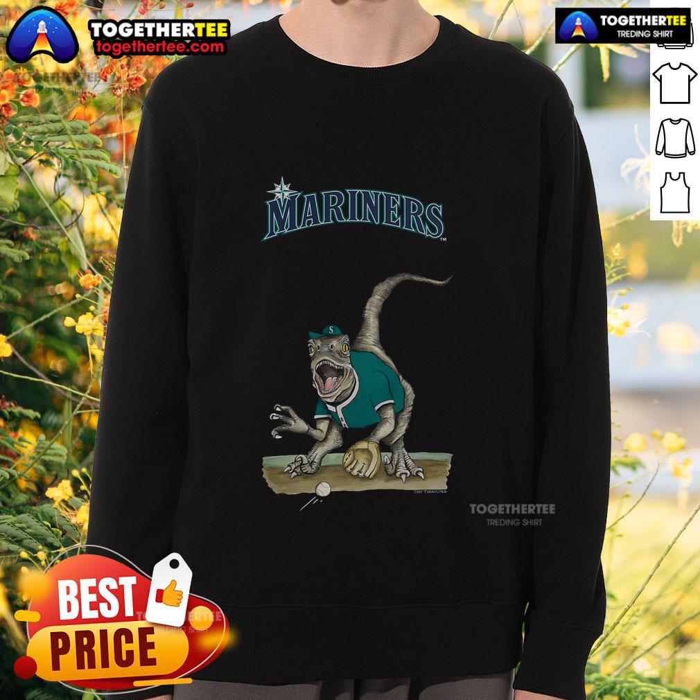 Original Seattle Mariners Tiny Turnip Velociraptor T-Shirt - Image 5