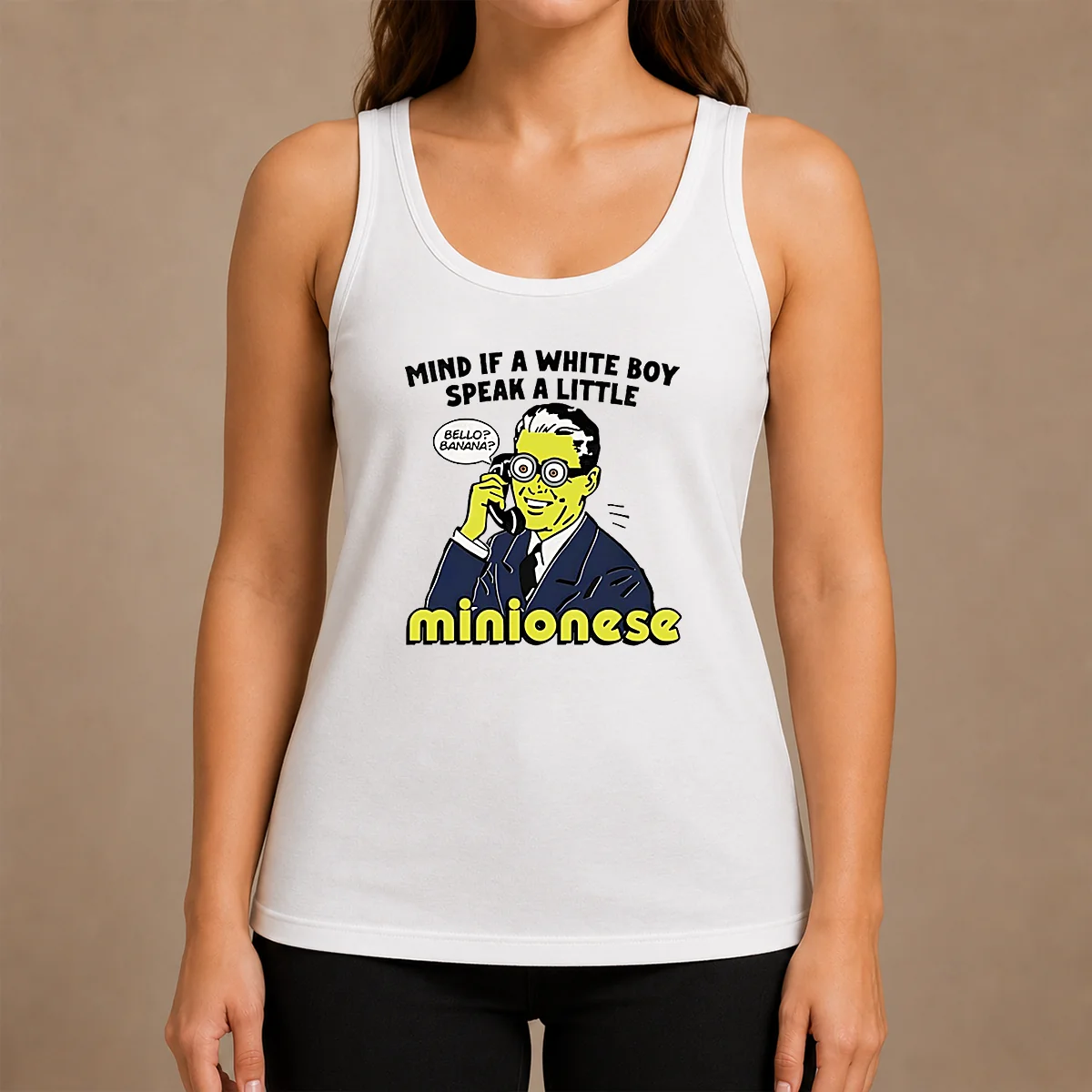 Funny Mind If A White Boy Speak A Little Minionese Shirt - Image 3
