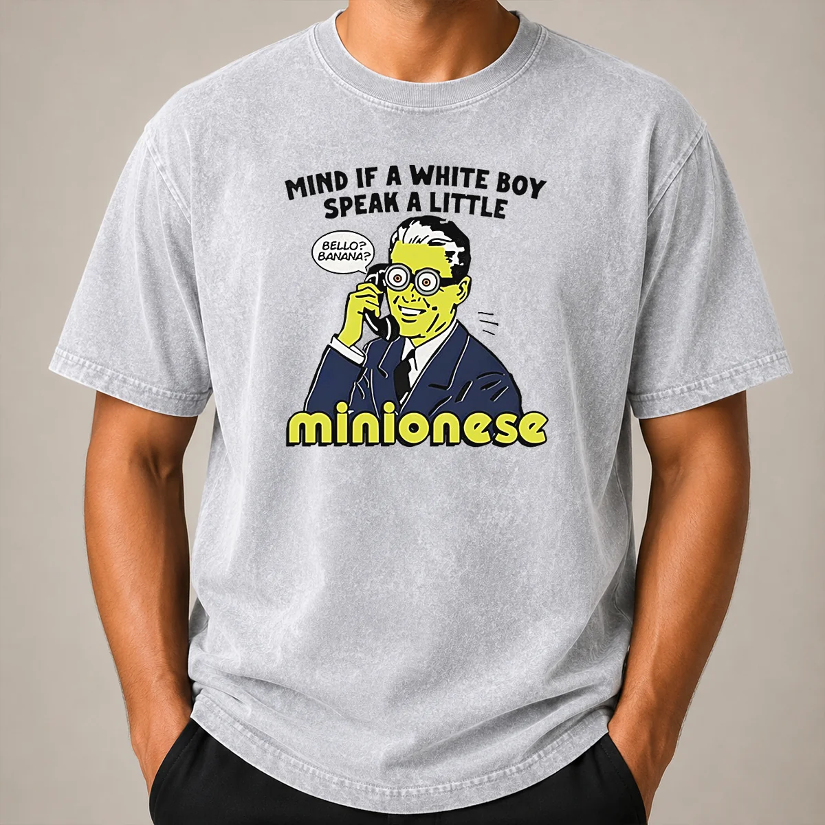 Funny Mind If A White Boy Speak A Little Minionese Shirt - Image 8