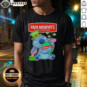Cute Stitch Hug The Papa Murphys Logo Happy Patrick's Day T-Shirt