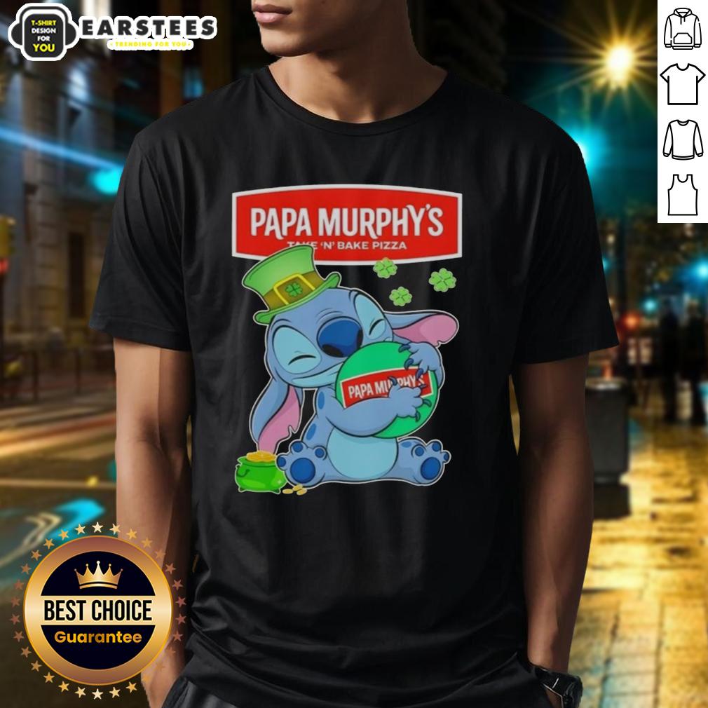 Cute Stitch Hug The Papa Murphys Logo Happy Patrick's Day T-Shirt