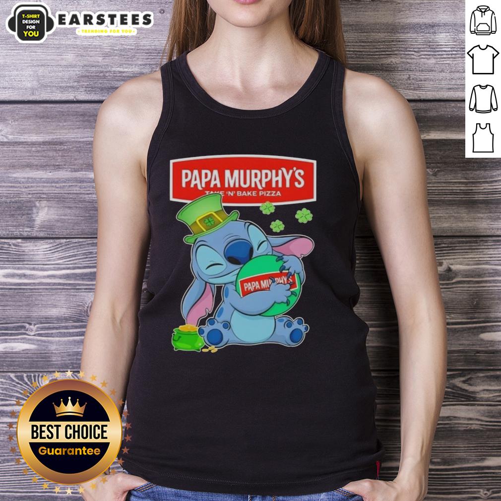 Cute Stitch Hug The Papa Murphys Logo Happy Patrick's Day T-Shirt - Image 4