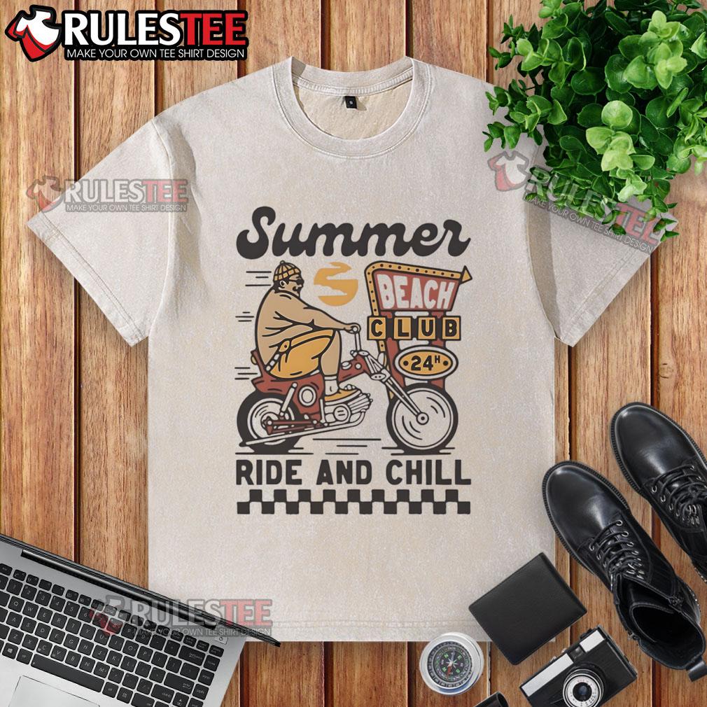 Premium Summer Beach Club 24h Ride And Chill Vintage T-Shirt - Image 6