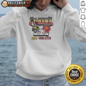 Alternative view of Original Cy-Hawk Iowa Hawkeyes Vs Iowa State Cyclones Helmet T-Shirt