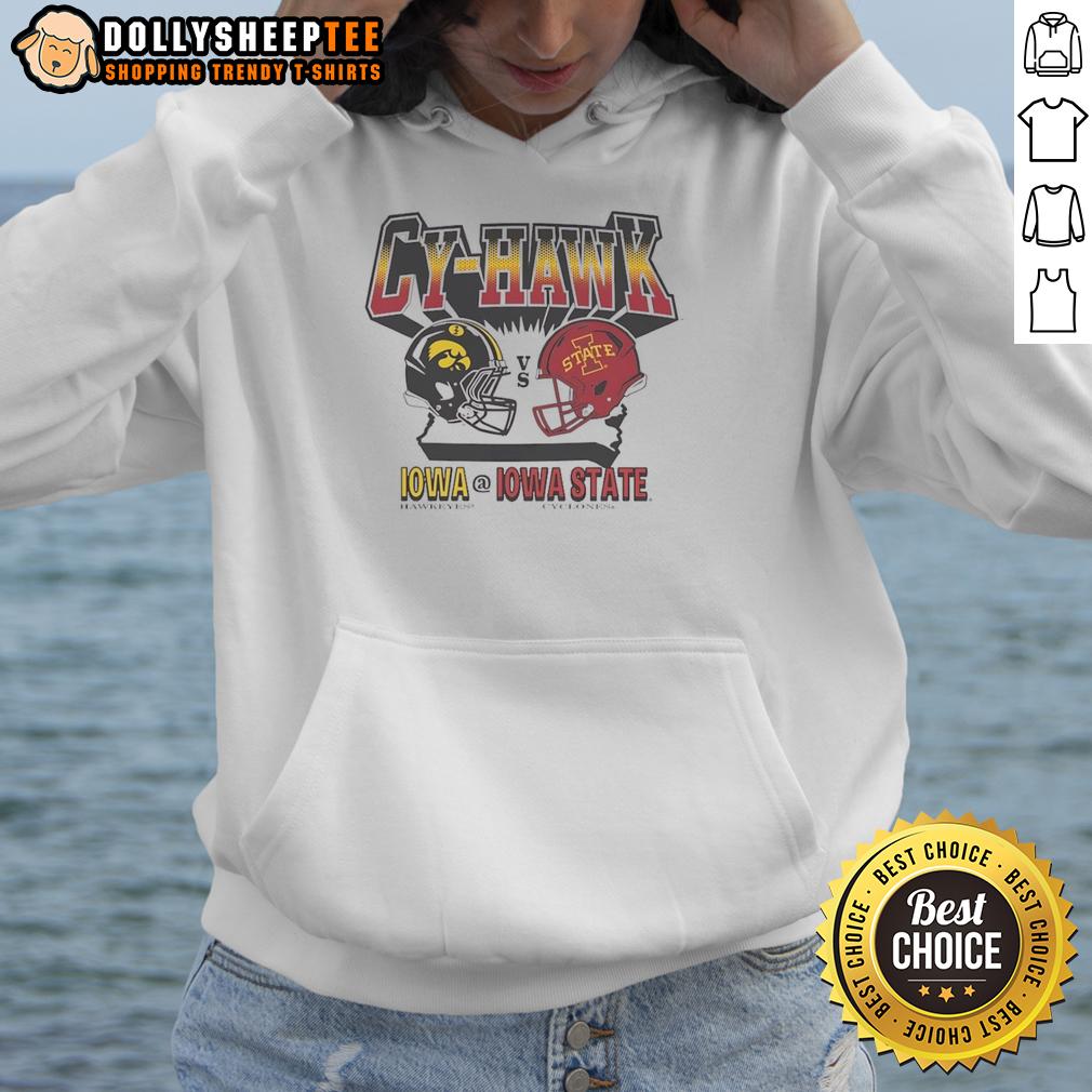 Original Cy-Hawk Iowa Hawkeyes Vs Iowa State Cyclones Helmet T-Shirt - Image 2