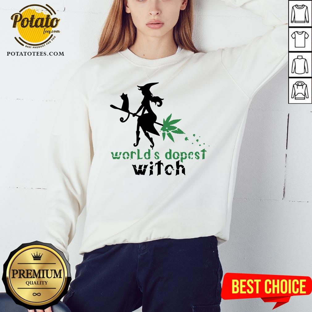 Good Weed Worlds Dopest Witch Shirt - Image 4