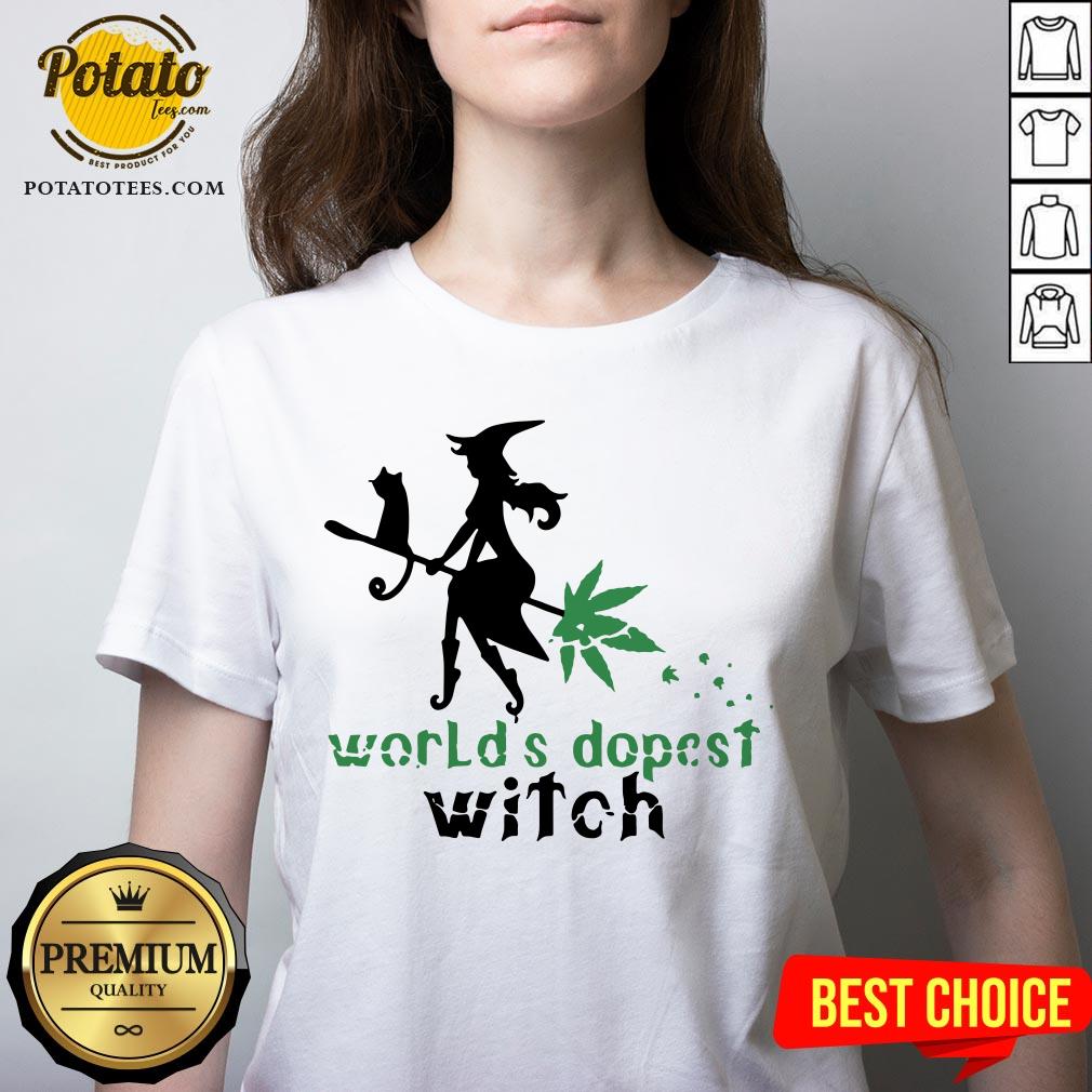 Good Weed Worlds Dopest Witch Shirt - Image 2