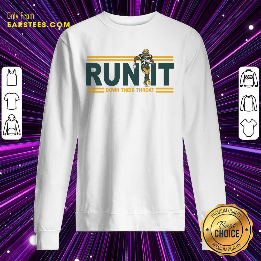 Hot Aaron Jones Run It Down Their Throat Shirt - Image 5