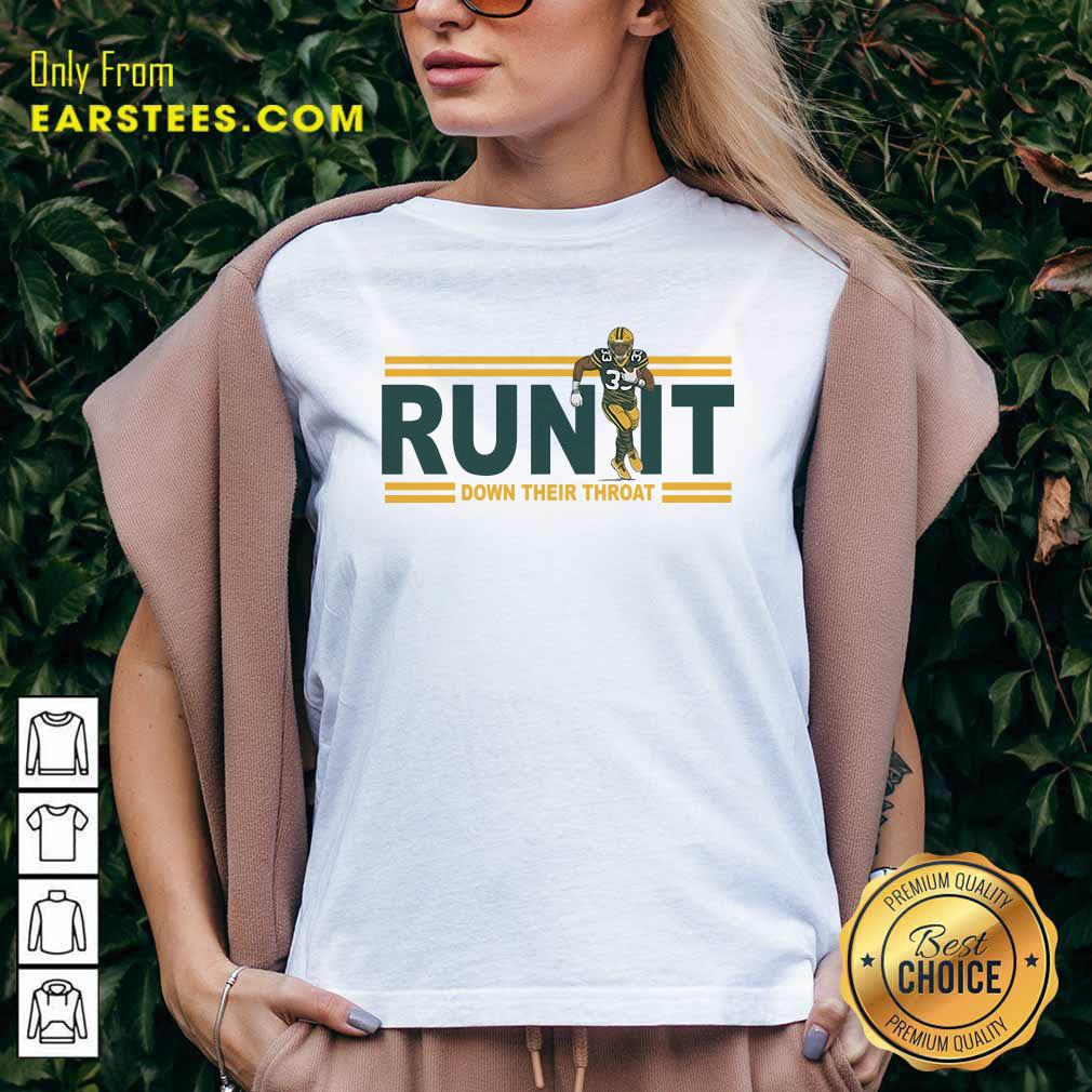 Hot Aaron Jones Run It Down Their Throat Shirt - Image 3