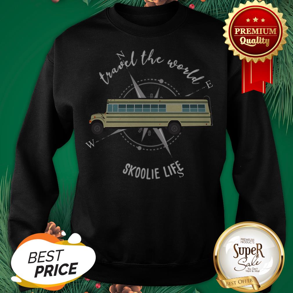School Bus Travel The World Skoolie Life Shirt - Image 4