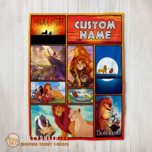 Perfect Cute Disney Simba Mufasa Timon Pumbaa The Lion King Collage Blanket Fleece Customized Blanket
