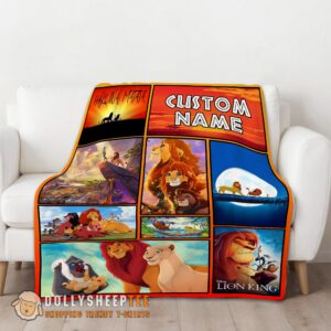 Alternative view of Perfect Cute Disney Simba Mufasa Timon Pumbaa The Lion King Collage Blanket Fleece Customized Blanket