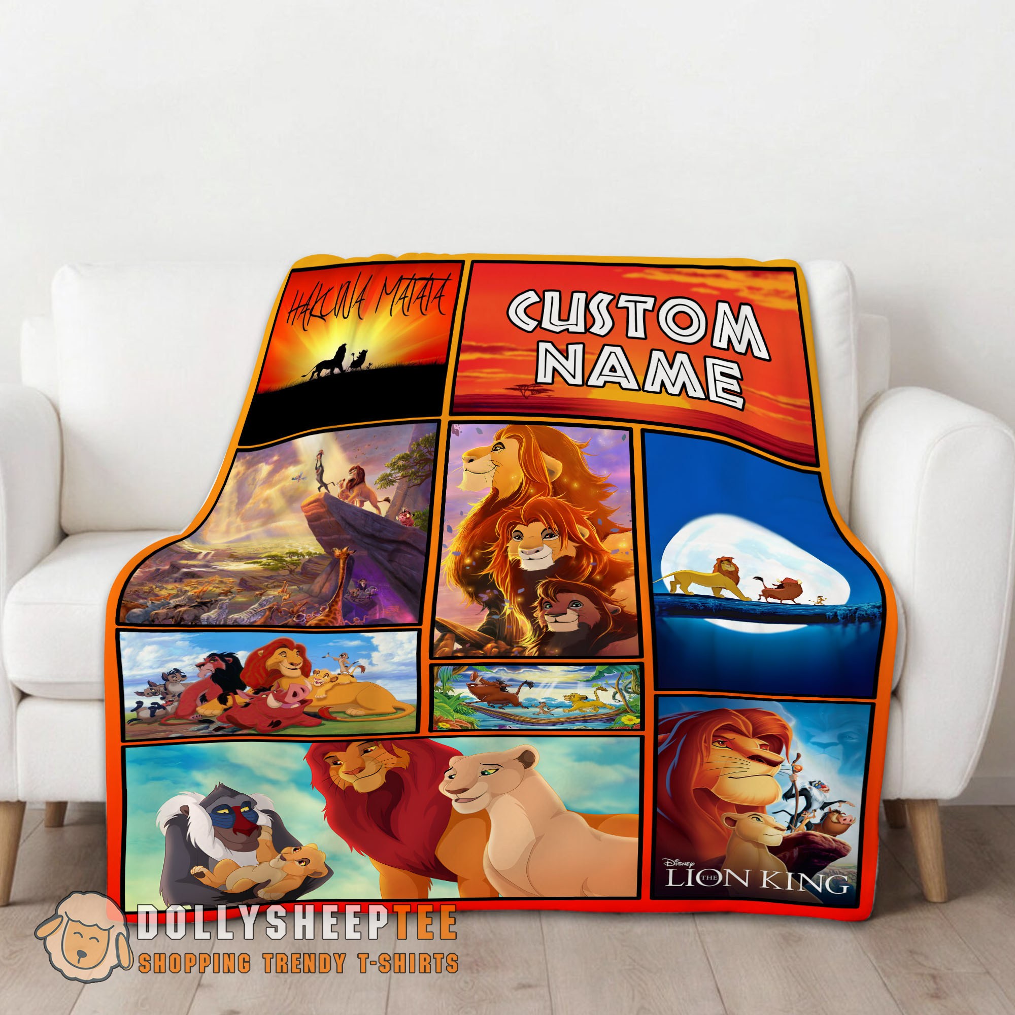 Perfect Cute Disney Simba Mufasa Timon Pumbaa The Lion King Collage Blanket Fleece Customized Blanket - Image 2