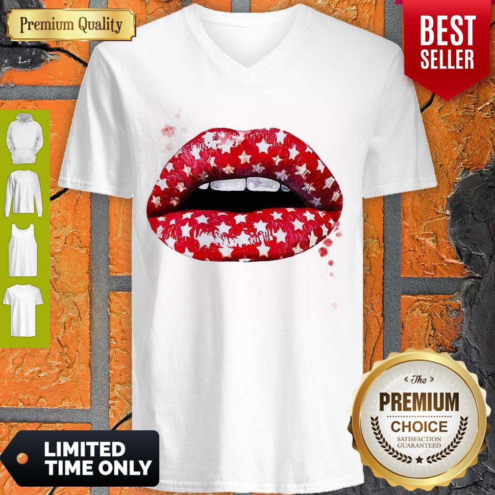 BEAUTIFUL RED MOUTH LIP PRINT SHIRT - Image 5