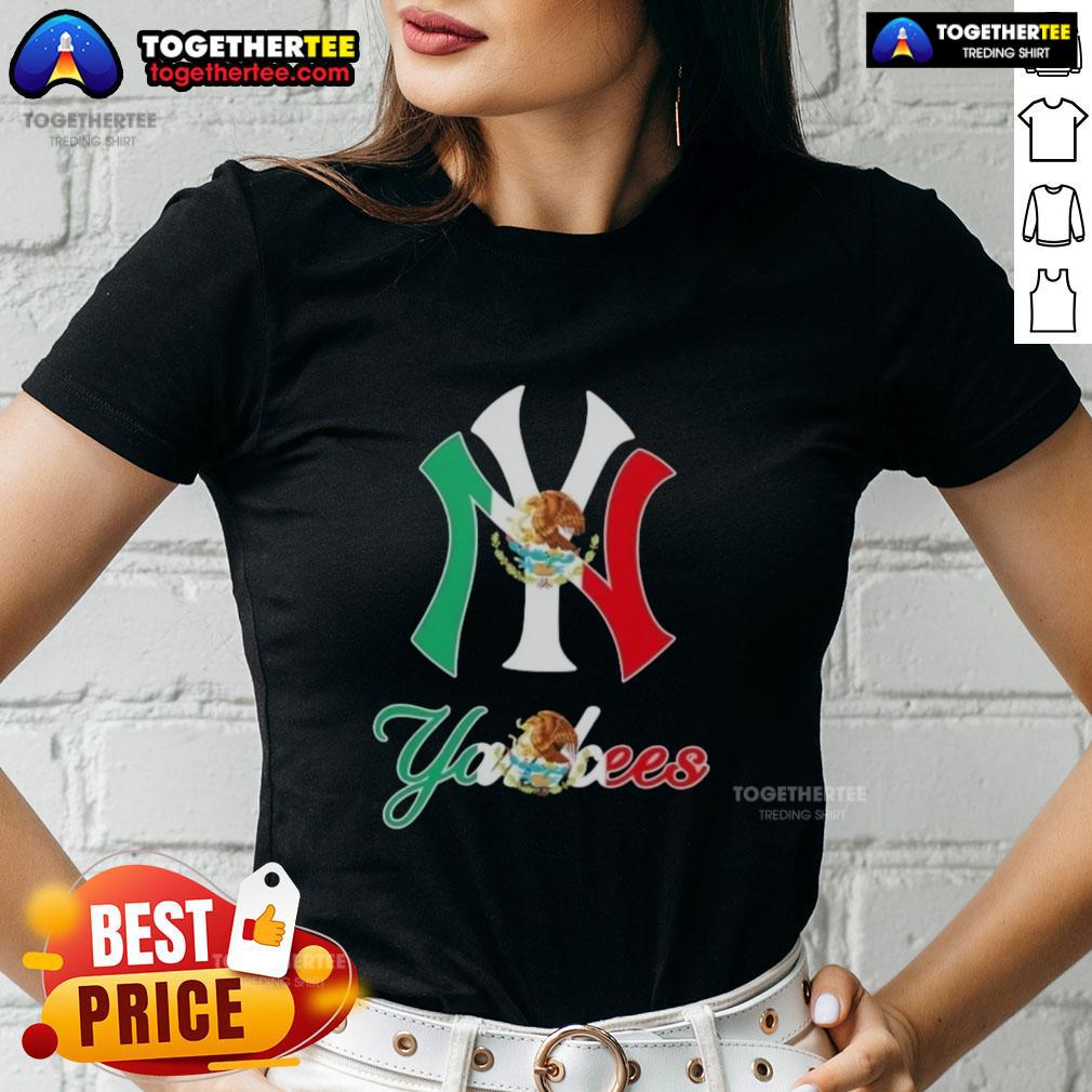 Good New York Yankees Baseball X Mexican Flag T-Shirt - Image 2