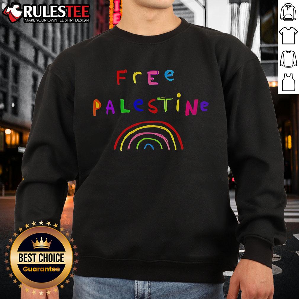 Pretty Free Palestine Rainbow T-Shirt - Image 5