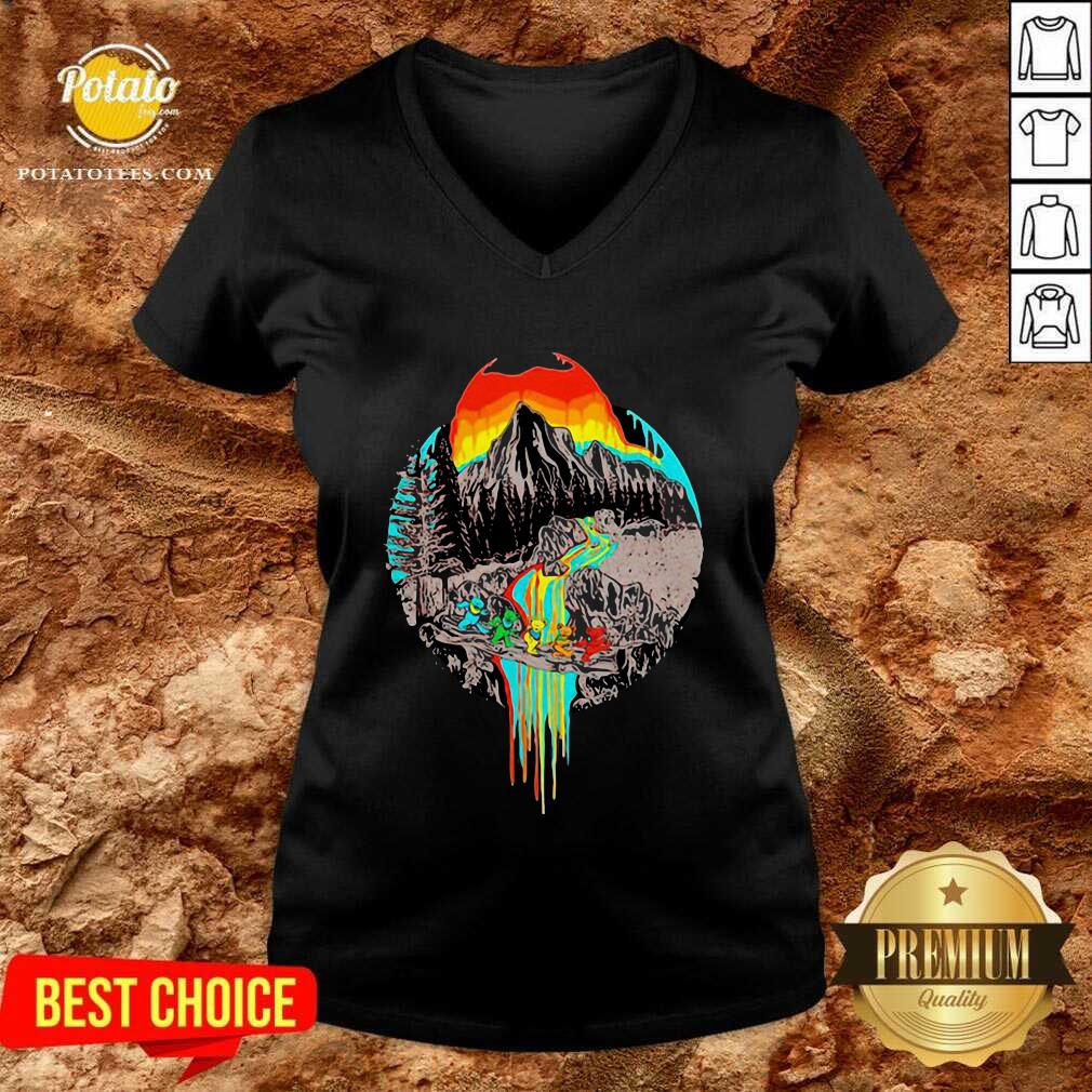 Nice Volcanoes Overflowing Dancing Bear Grateful Dead Shirt - Image 3