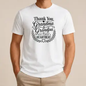 Hot Official Grandparents Day Thank You Line Art For Family Love Shirt