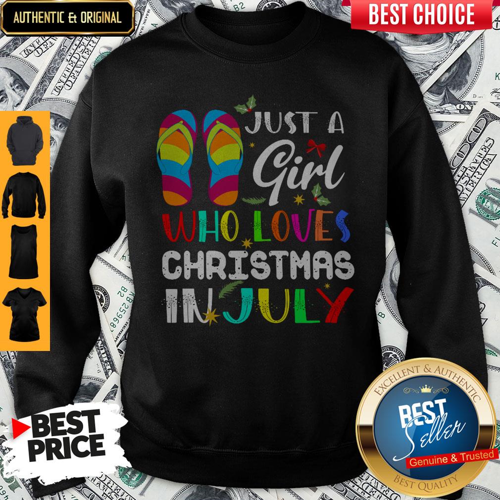 Just A Girl Who Loves Christmas In July Shirt - Image 4