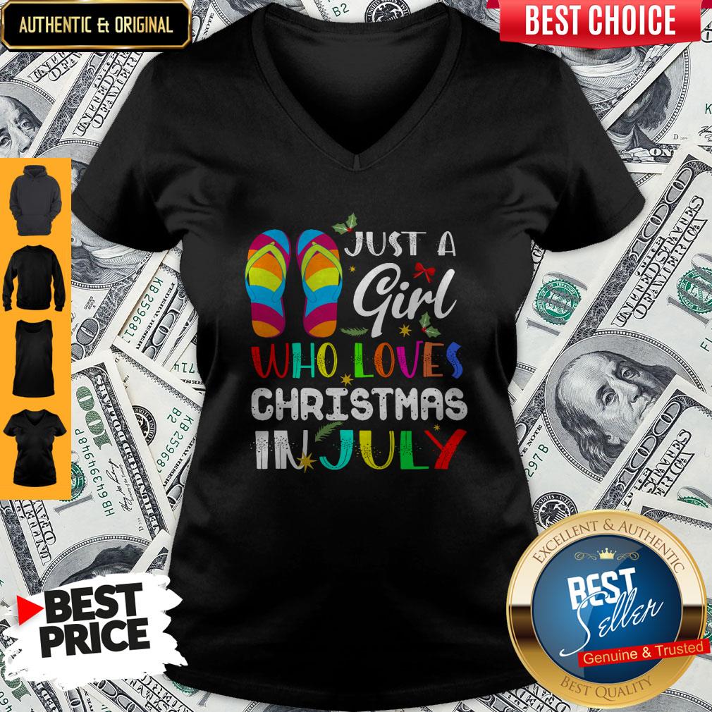 Just A Girl Who Loves Christmas In July Shirt - Image 5