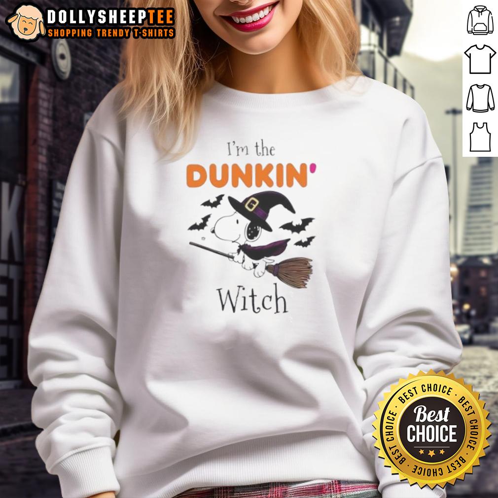 Top Dukin Donuts X Snoopy I'm The Witch Halloween T-Shirt - Image 5